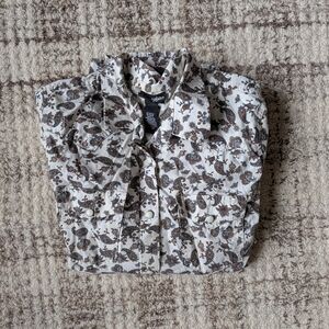 Wrangler Cream and Brown Paisley Shirt